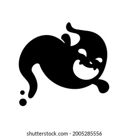 A cartoon white evil ghost that has fun haunting people on Halloween.