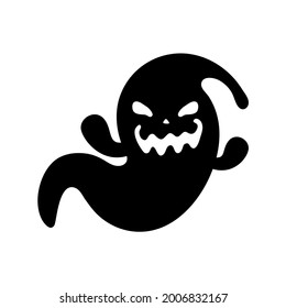 A cartoon white evil ghost that has fun haunting people on Halloween.