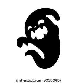A cartoon white evil ghost that has fun haunting people on Halloween.