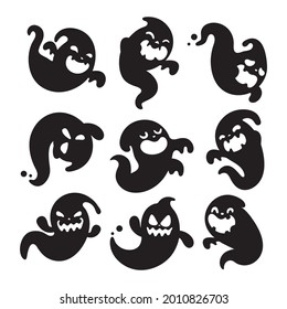 A cartoon white evil ghost that has fun haunting people on Halloween.