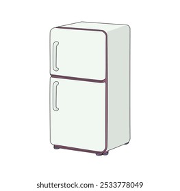 Desenho Animado Branco Vetores de geladeira Ilustração
