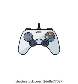 Desenho animado controlador de jogo branco isolado no fundo branco design de jogos