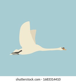 Kartoon-Gans. Cute Cartoon-Gans, Vektorillustration auf weißem Hintergrund. Zeichnen für Kinder.