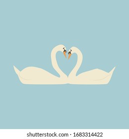 Cartoon white goose. Cute Cartoon white goose, Vector illustration on a white background. Drawing for children.