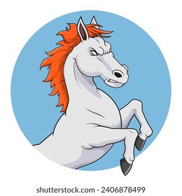 cartoon white horse orange hair