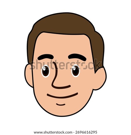  Cartoon White Man Head Simple Logo Design Icon Digital