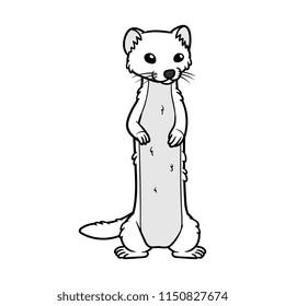 Cartoon White Mongoose