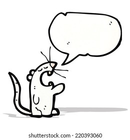 cartoon white mouse with speech bubble