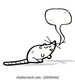 cartoon white mouse with speech bubble