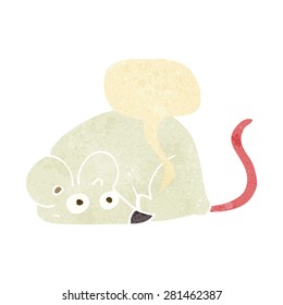cartoon white mouse with speech bubble