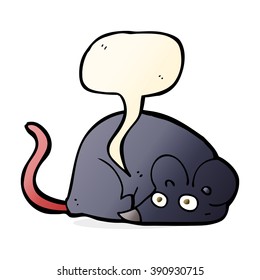 cartoon white mouse with speech bubble