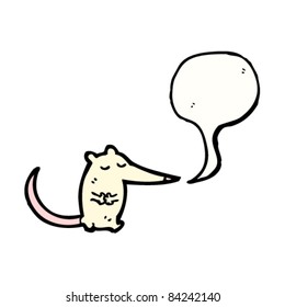 cartoon white mouse with speech bubble