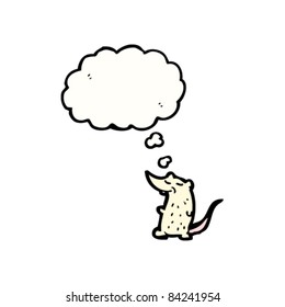 cartoon white mouse thinking