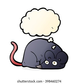 cartoon white mouse with thought bubble