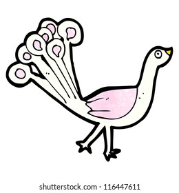 cartoon white peacock
