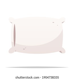 Ilustración aislada del vector de almohada blanca de dibujos animados