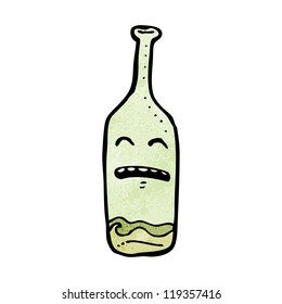 cartoon white wine bottle