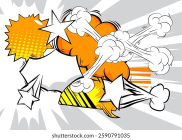 Cartoon white and yellow background, comic book backdrop. Retro vector comics pop art design.