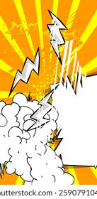 Cartoon white and yellow background, comic book backdrop. Retro vector comics pop art design.