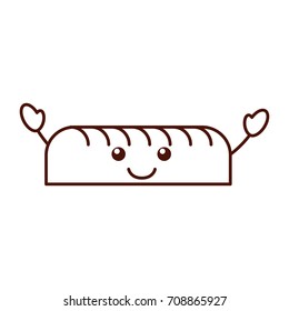 cartoon whole bread fresh kawaii