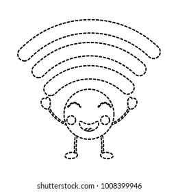 cartoon wifi internet signal kawaii character