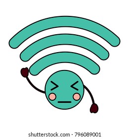 cartoon wifi internet signal kawaii character