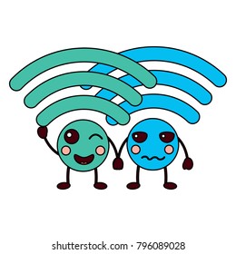 cartoon wifi internet signal kawaii character