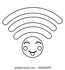 cartoon wifi internet signal kawaii character