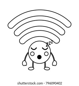 cartoon wifi internet signal kawaii character