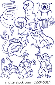 cartoon wild animal, sketch