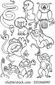 cartoon wild animal, sketch