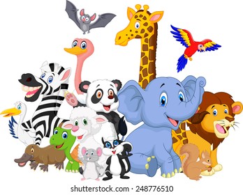 Cartoon wild animals background