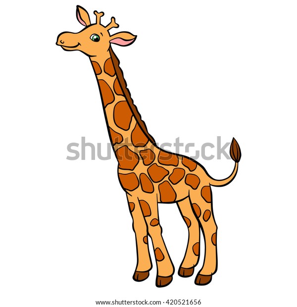 Cartoon Wild Animals Kids Little Cute Stock Vector Royalty Free