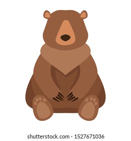 Cartoon wild bear icon over white background, colorful design. vector illustration