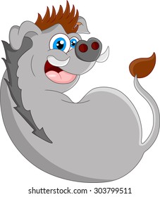Cartoon wild boar sitting