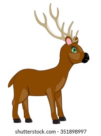 Cartoon Wild Deer Horn On White Stock Vector (Royalty Free) 351898997 ...