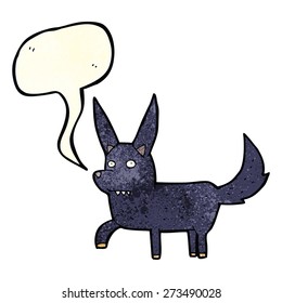 Cartoon-Wildhund mit Sprachblase