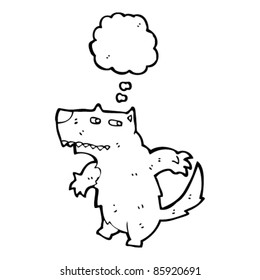 caricatura de perro salvaje con burbuja de habla