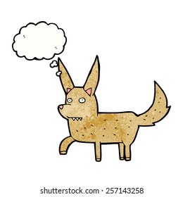 cartoon wild dog with thought bubble