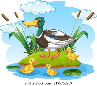 Cartoon Wild Duck Duckling Illustration Stock Vector (Royalty Free ...