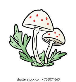 cartoon wild mushrooms