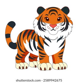 Cartoon Wild Tiger Dangerous Vectors Illustration