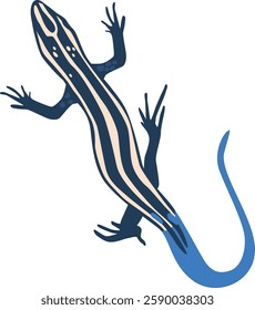 Cartoon wild varan vector illustration