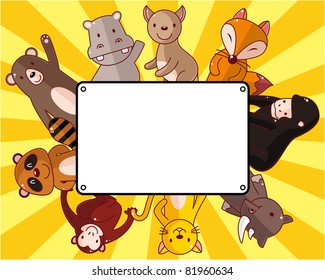 cartoon wildlife animal card