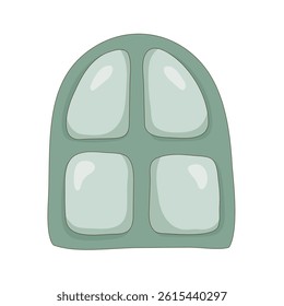 Cartoon window. Building exterior element. Architectural element. Houses and buildings. Vector illustration in flat cartoon style.