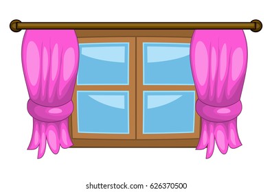 cartoon window with curtains vector symbol icon design. Beautiful illustration isolated on white background
