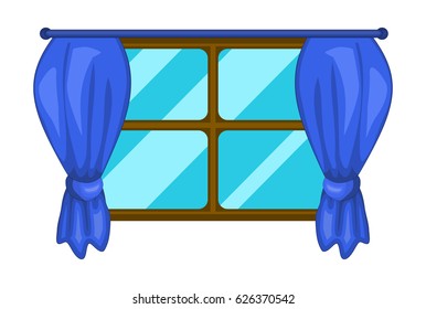 cartoon window with curtains vector symbol icon design. Beautiful illustration isolated on white background