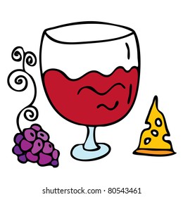 Cartoon wine