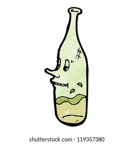 botella de vino de dibujos animados