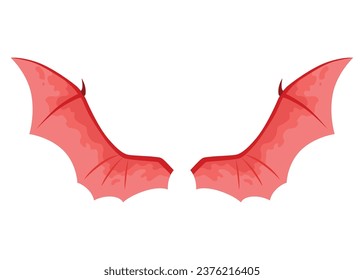 Cartoon wings of fairy creatures, fantasy characters and animals. Wings pairs with colorful cover designs. Isolated cartoon vector illustration